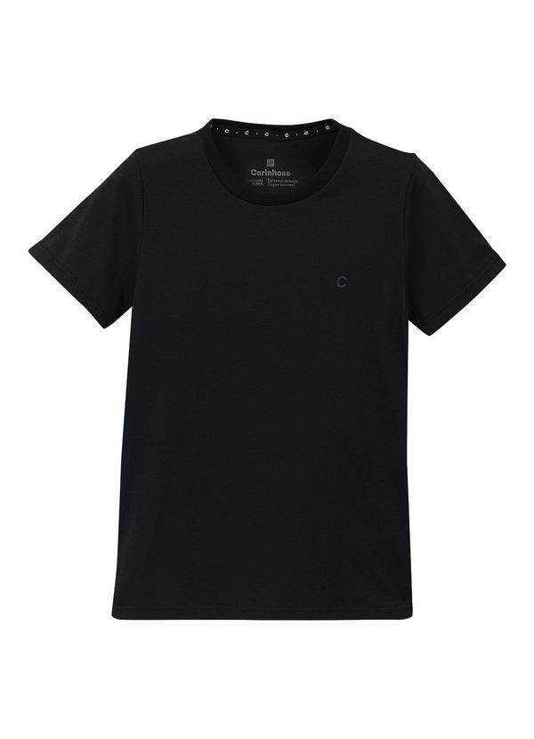 Camiseta com Bordado em Pima Preto