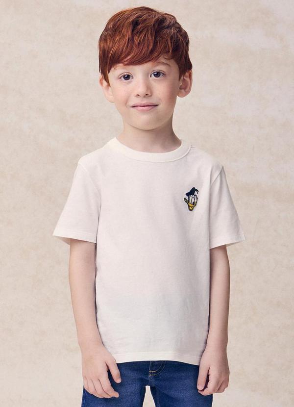 Vista 2 Camiseta com Patch do Donald Duck Branco Youccie Youccie