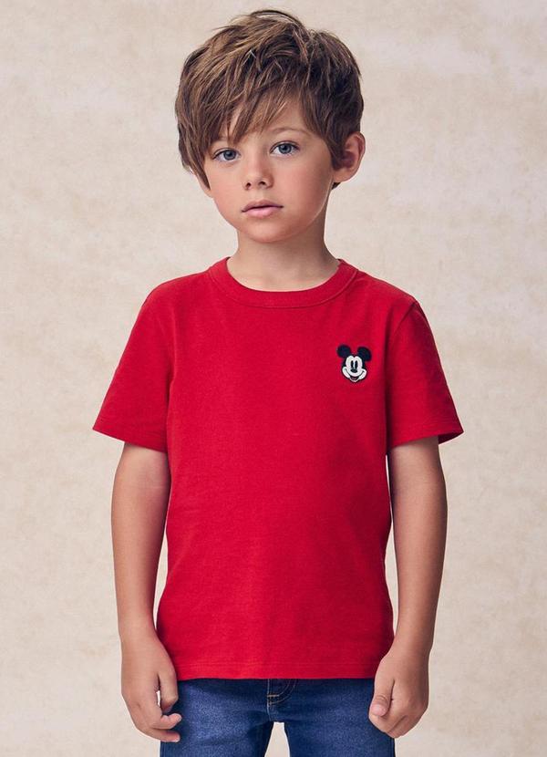 Vista 2 Camiseta com Patch do Mickey Mouse Vermelho Youccie Youccie
