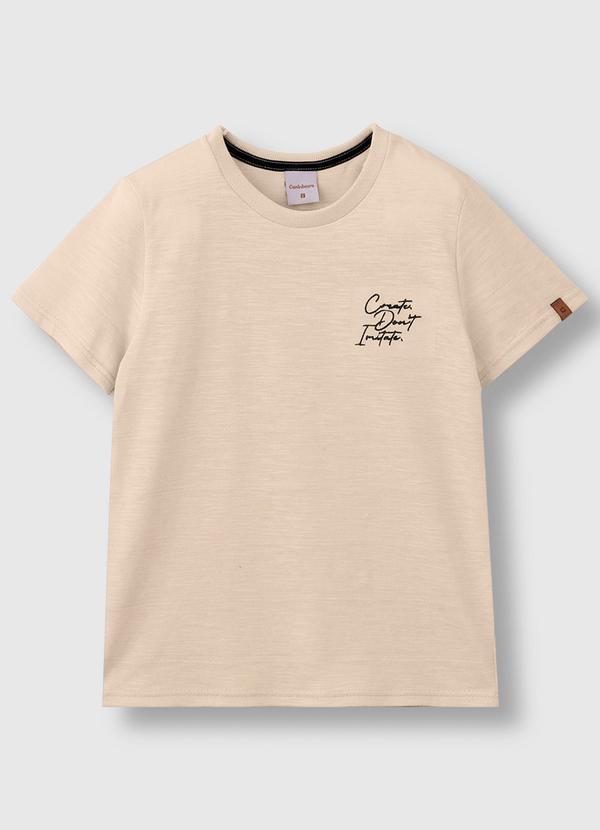 Camiseta Create. Don'T Imitate Bege
