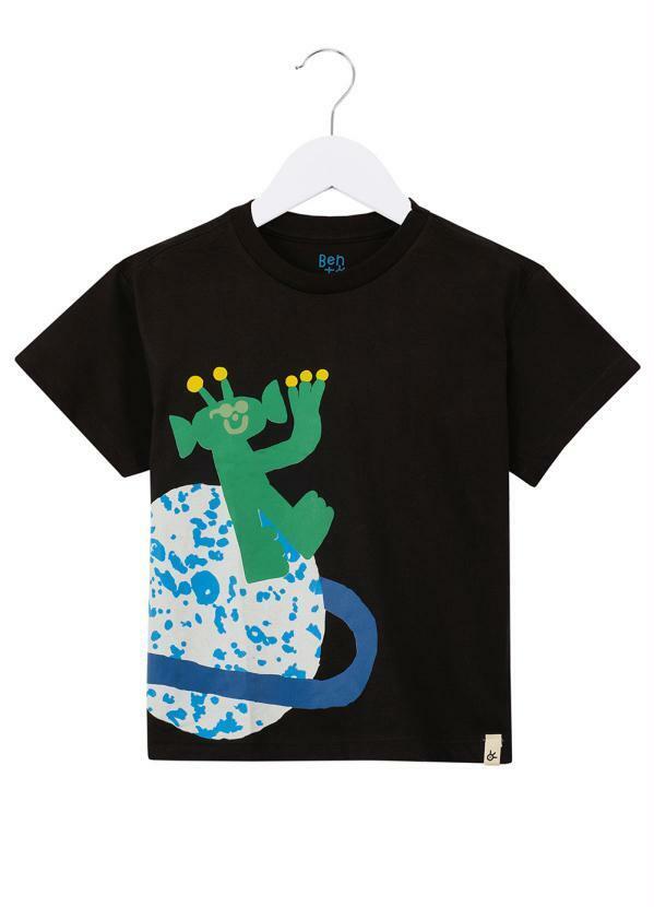 Camiseta de Malha Estampa de Et Preta