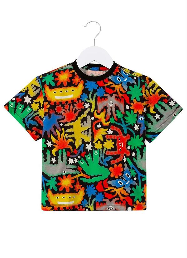 Camiseta de Malha Estampa Xtranha Preto