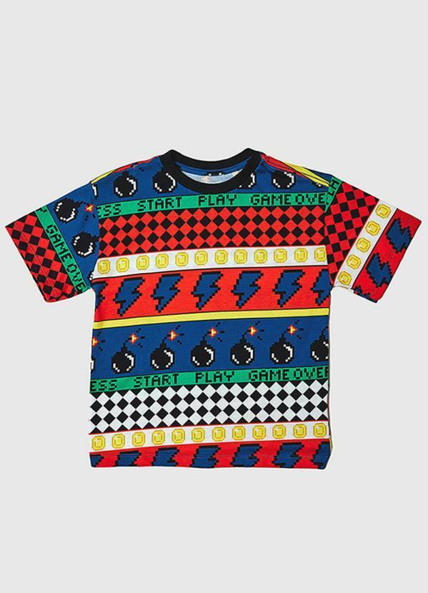 Camiseta de Menino Malha Bombástica Estampado
