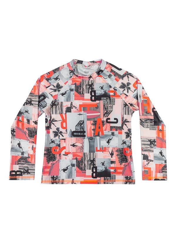 Camiseta de Praia Estampada Elian Laranja
