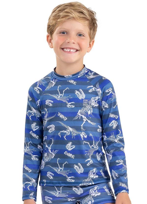 Vista 2 Camiseta de Praia Infantil Estampada Elian Azul Elian