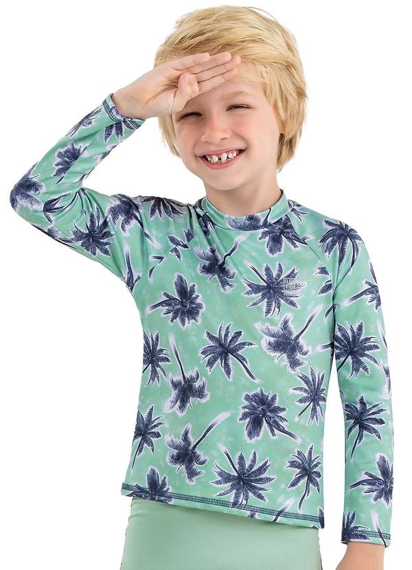 Vista 2 Camiseta de Praia Infantil Estampada Elian Verde Elian