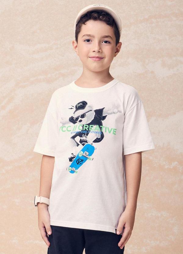 Camiseta de Ursinho de Boné Branco