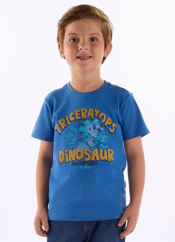 Camiseta Dinosaur Infantil em Algodão Azul