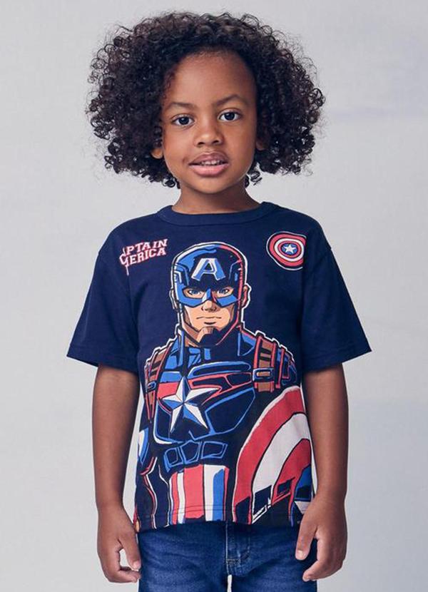 Camiseta do Capitão América Marinho