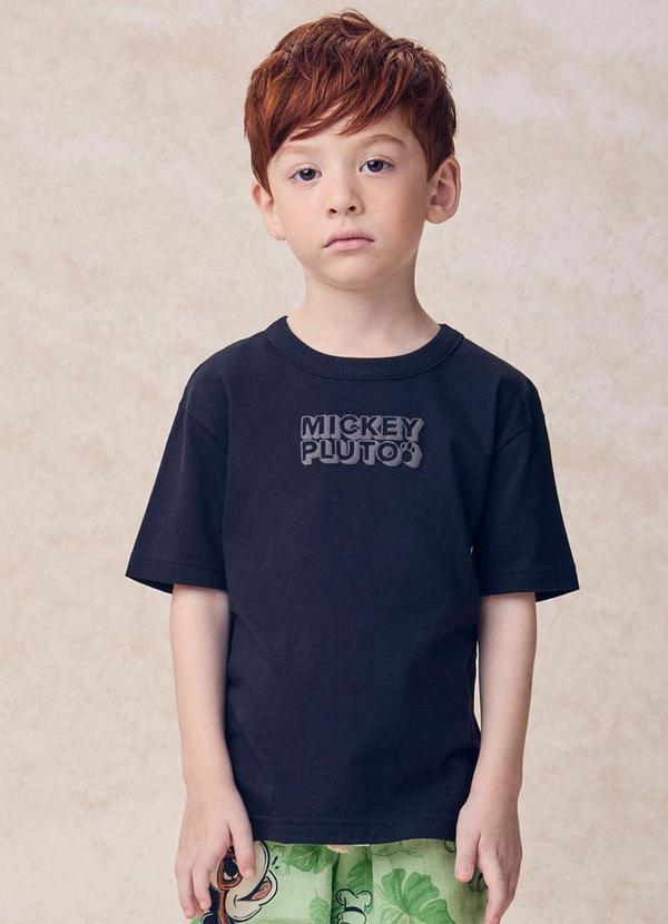 Camiseta do Mickey e Pluto Preto