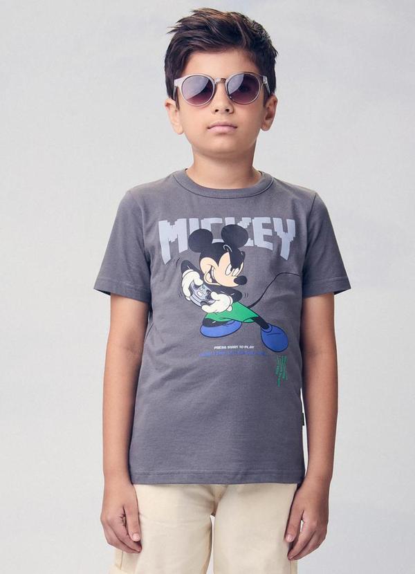 Camiseta do Mickey Gamer Cinza