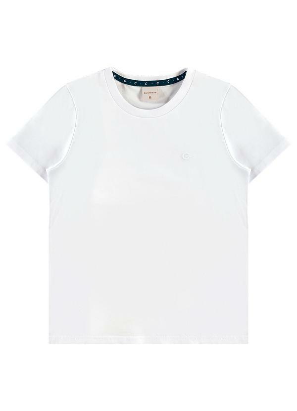 Camiseta em Malha com Bordado Branco
