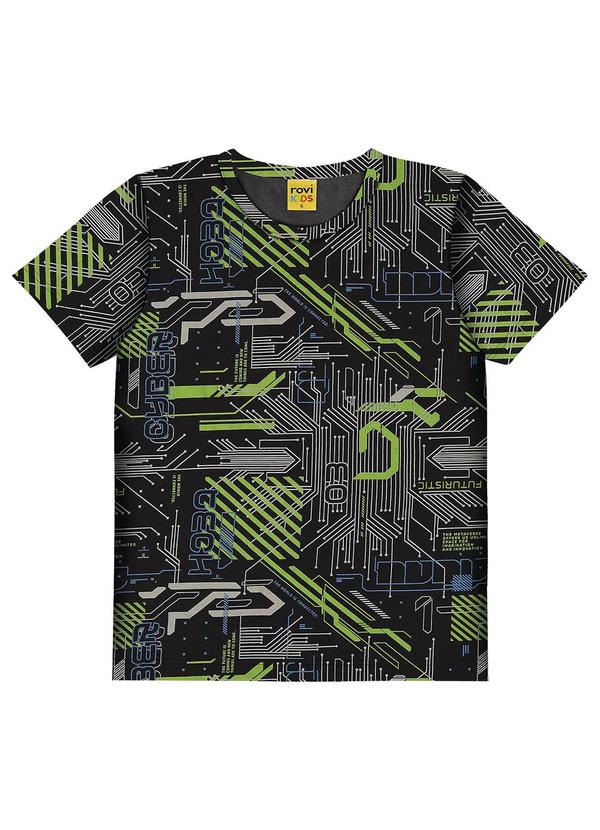 Camiseta Infantil Masculina Estampada Preto