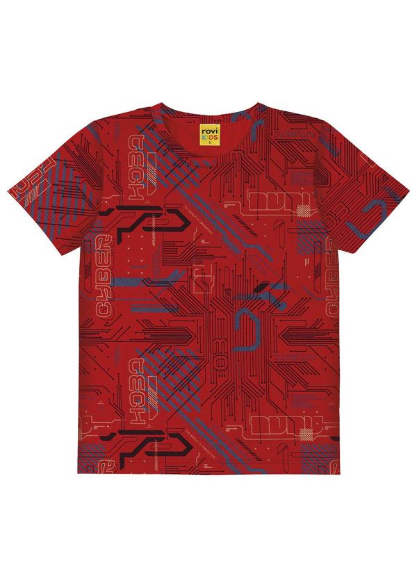 Camiseta Infantil Masculina Estampada Vermelho