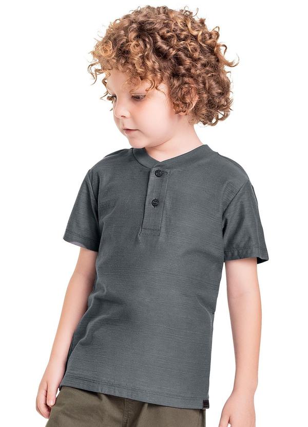 Vista 2 Camiseta em Malha Flamê para Menino Cinza Quimby Quimby