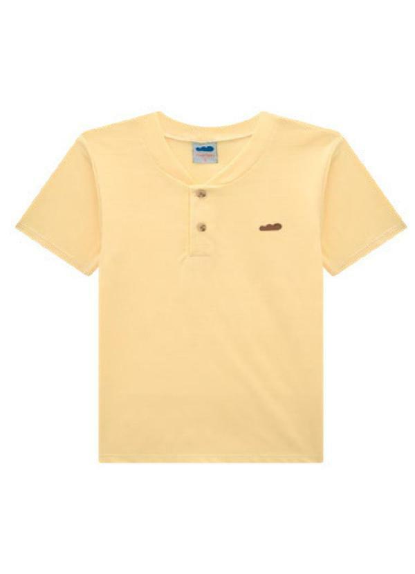 Camiseta em Malha Maquinetada Espanha Amarelo