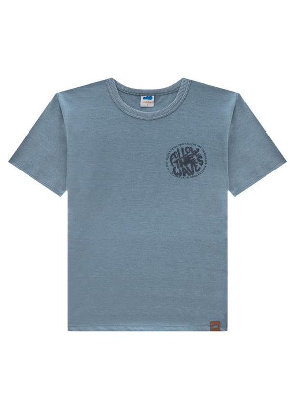 Camiseta em Malha Maquinetada Espanha Azul