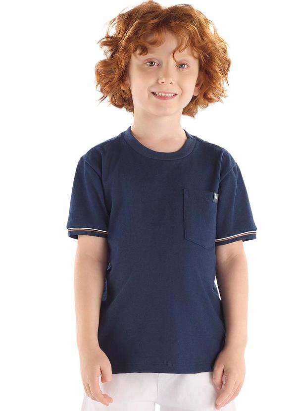 Camiseta em Piquet Infantil Azul