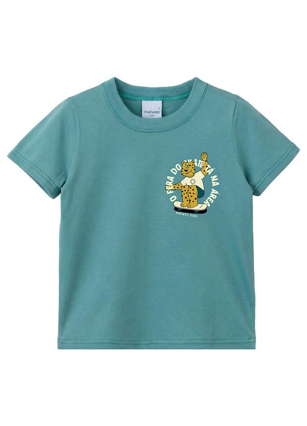 Camiseta Fera no Skate Azul Petróleo