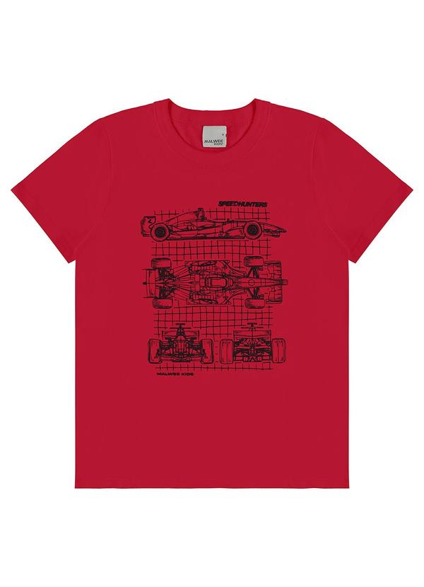 Vista 2 Camiseta Fórmula 1 em Malha Vermelho Malwee Kids Malwee Kids