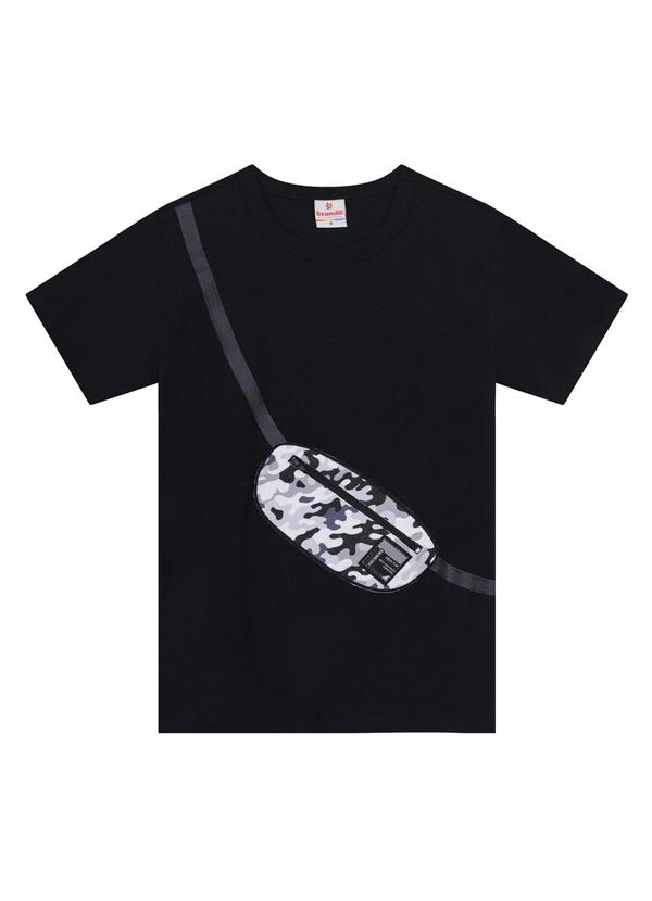 Vista 2 Camiseta Inf. Menino Aplique Interativo Preto