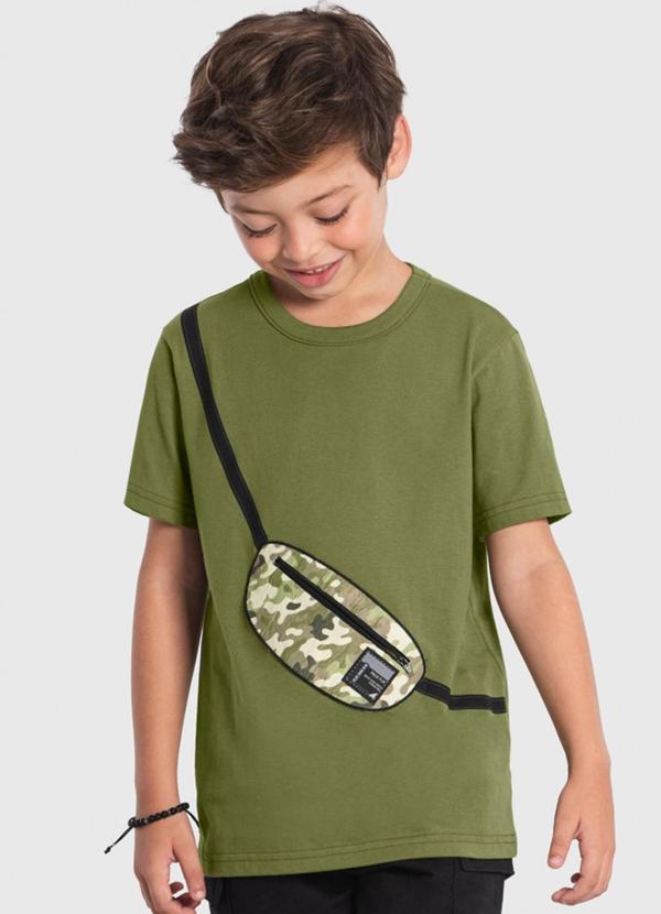 Vista 2 Camiseta Inf. Menino Aplique Interativo Verde Brandili Brandili