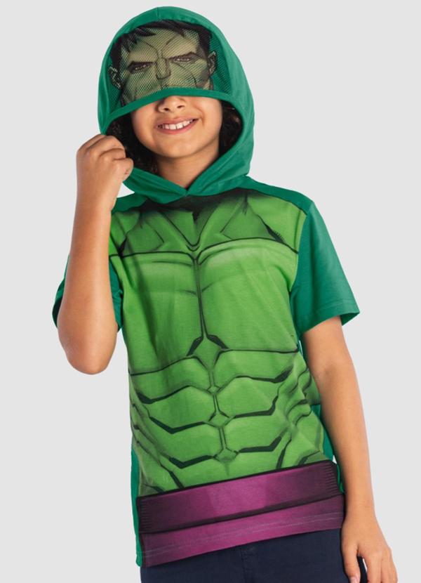 Vista 2 Camiseta Inf. Menino dos Vingadores Capuz Verde Brandili Brandili