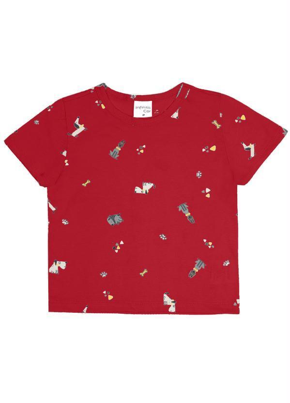 Vista 2 Camiseta Infantil Animais Vermelho Rovi Kids Rovi Kids