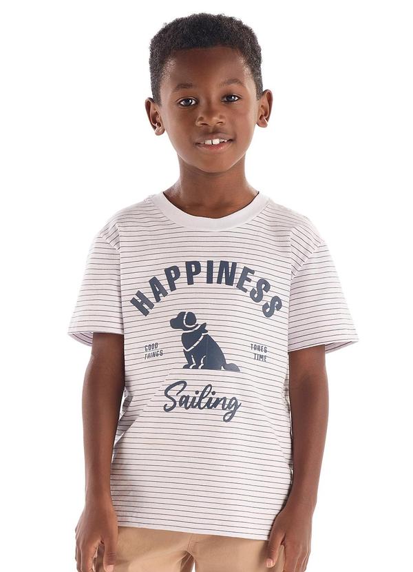 Camiseta Infantil com Estampa 3d Branco
