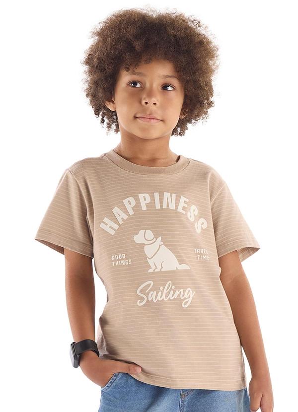 Camiseta Infantil com Estampa 3d Marrom