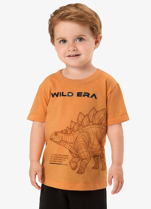 Camiseta Infantil com Estampa Marrom