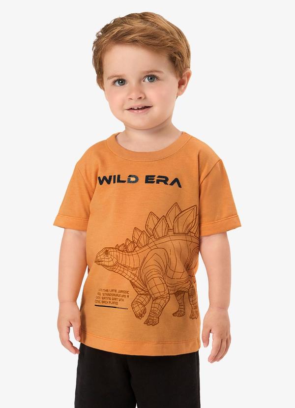 Camiseta Infantil com Estampa Marrom