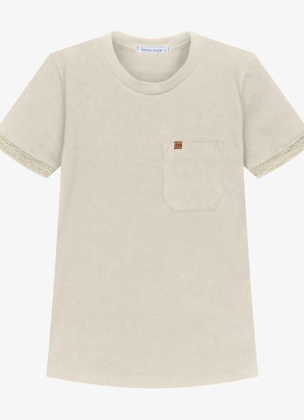Camiseta Infantil Cotton Masculina Bege