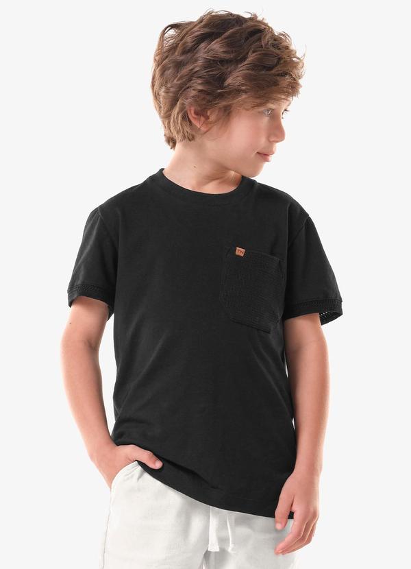 Camiseta Infantil Cotton Masculina Preto