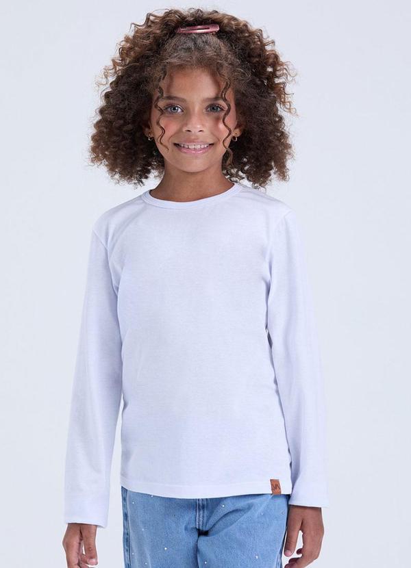 Camiseta Infantil de Malha Lisa Avulsa Branco
