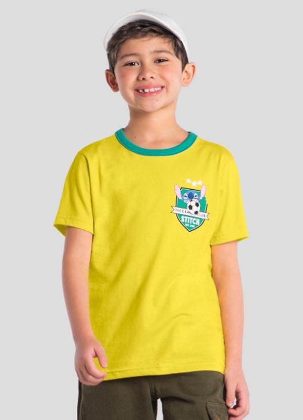 Camiseta Infantil do Stitch Amarelo