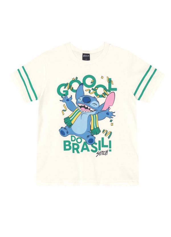Camiseta Infantil do Stitch Natural