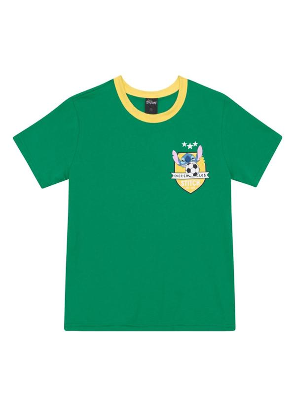 Camiseta Infantil do Stitch Verde