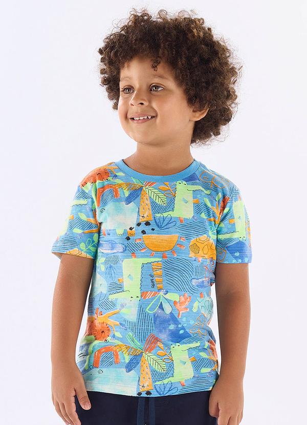 Vista 2 Camiseta Infantil em Algodão Flamê Up Baby Azul Up Baby