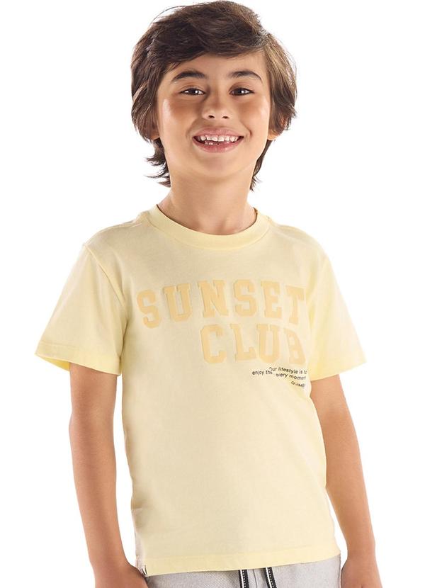 Camiseta Infantil em Algodão Amarelo