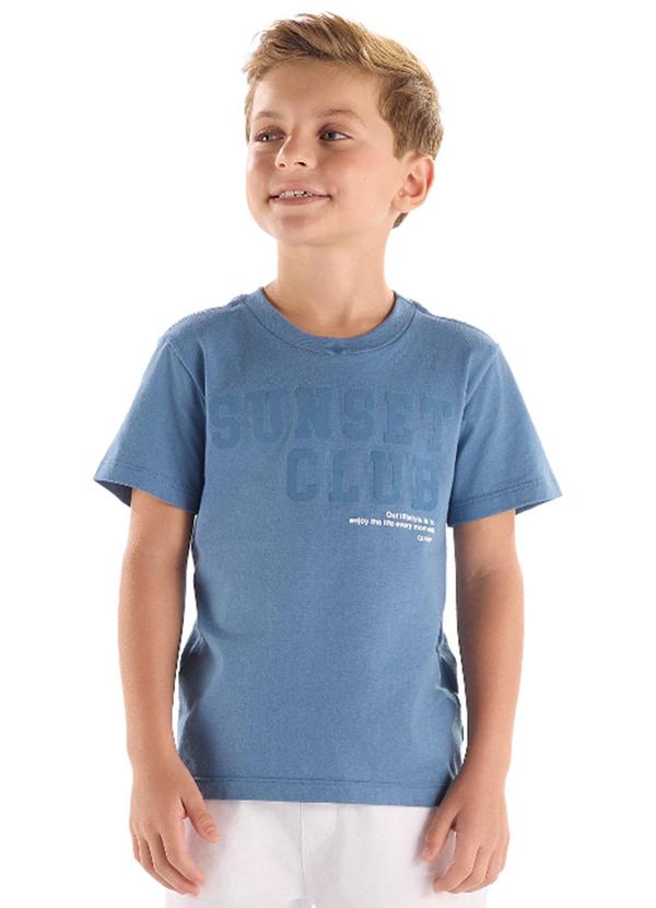 Camiseta Infantil em Algodão Azul