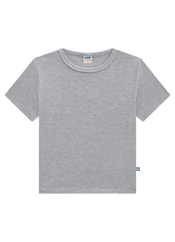 Vista 2 Camiseta Infantil em Meia Malha Penteada Cinza Marlan Marlan