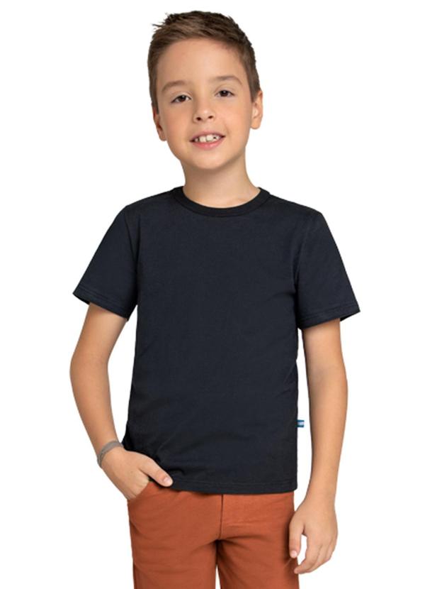 Vista 2 Camiseta Infantil em Meia Malha Penteada Preto Marlan Marlan