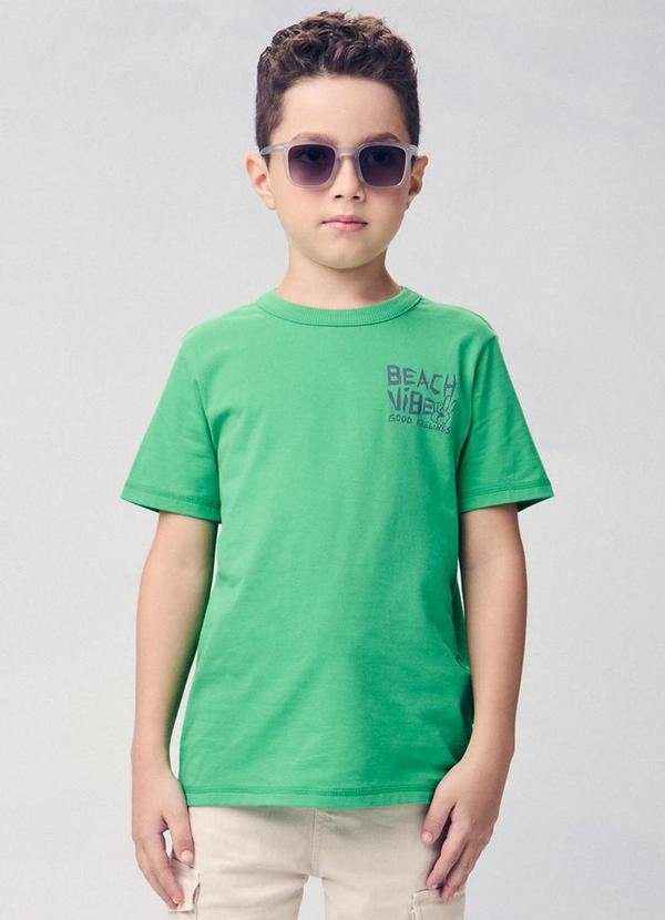 Camiseta Infantil Manga Curta Beach Vibe Verde