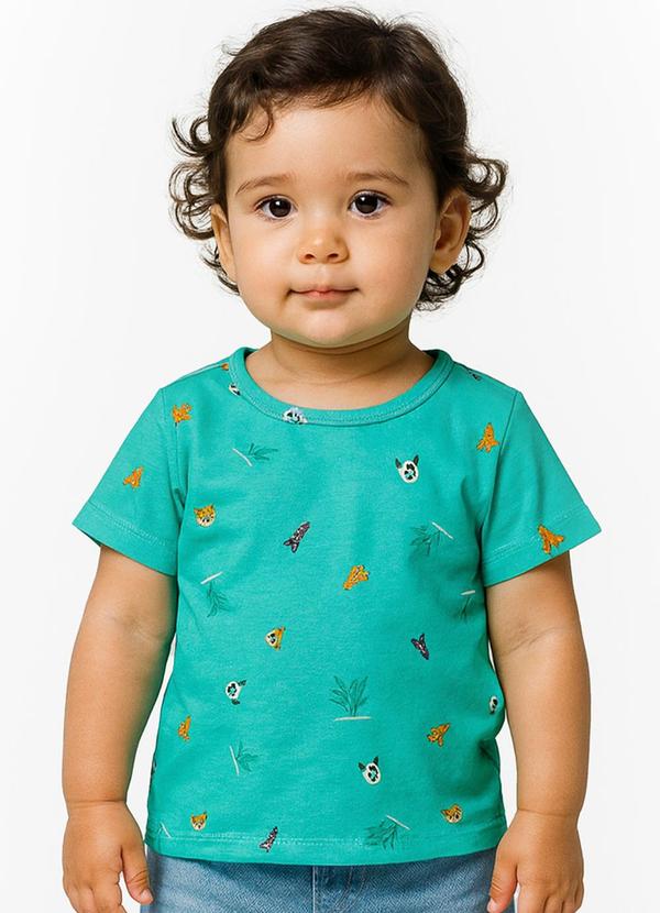 Vista 2 Camiseta Infantil Masculina Animais Verde INFINITA COR INFINITA COR