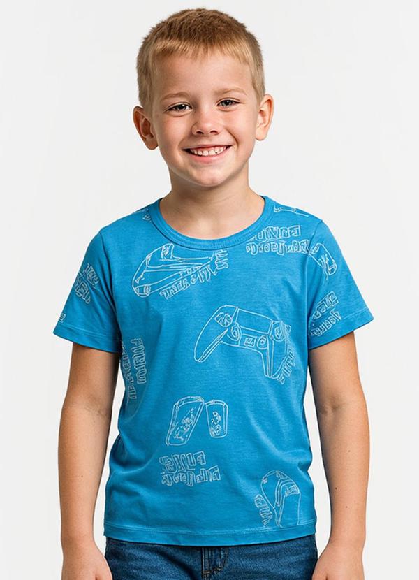 Camiseta Infantil Masculina Azul