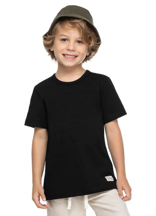 Vista 2 Camiseta Infantil Menino Básica Preto Trick Nick Trick Nick