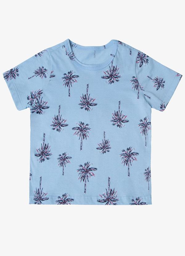 Camiseta Infantil Masculina Coqueiros Azul