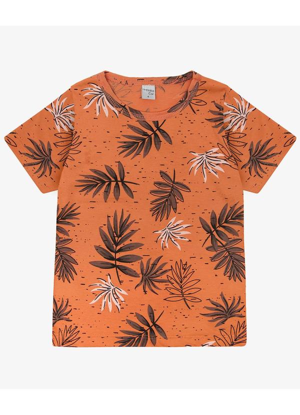 Camiseta Infantil Masculina Coqueiros Laranja