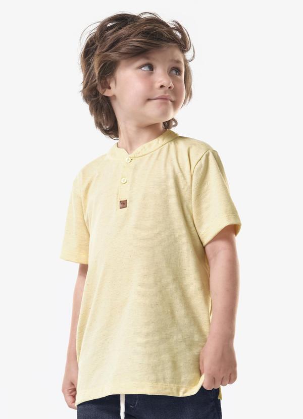 Camiseta Infantil Masculina Meia Malha Amarelo